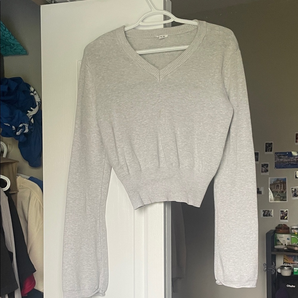 Garage Light Gray Ribbed Sweater